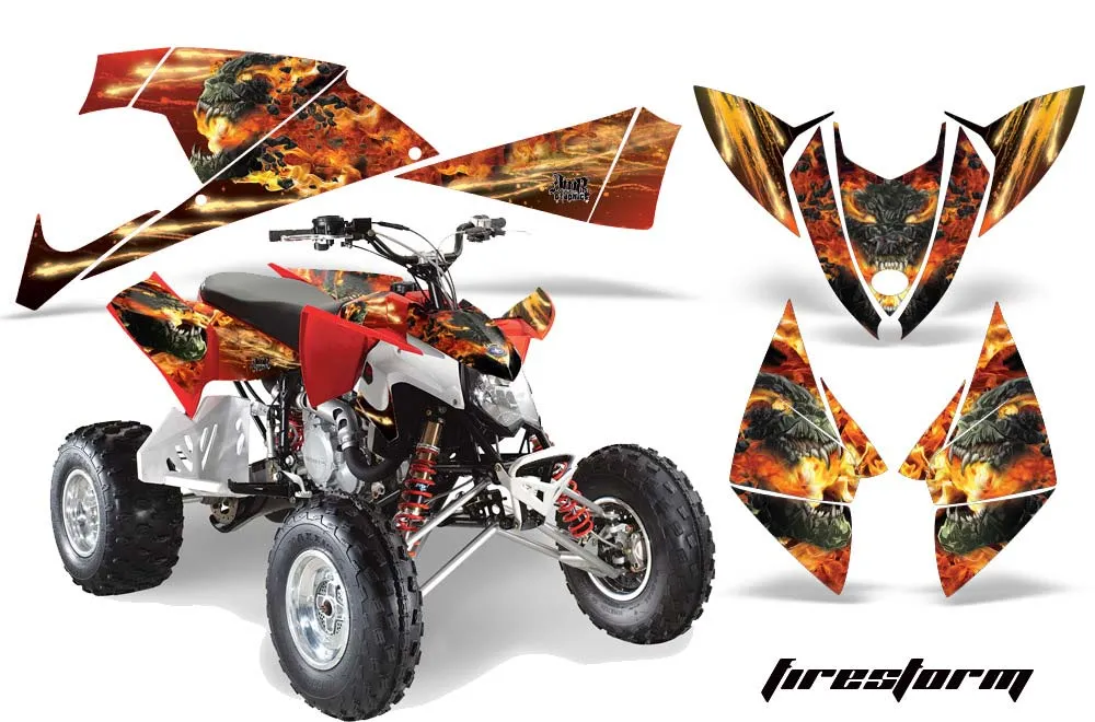 Polaris Outlaw 450 / 500 / 525 ATV Graphic Kit - 2009-2012 Firestorm Red