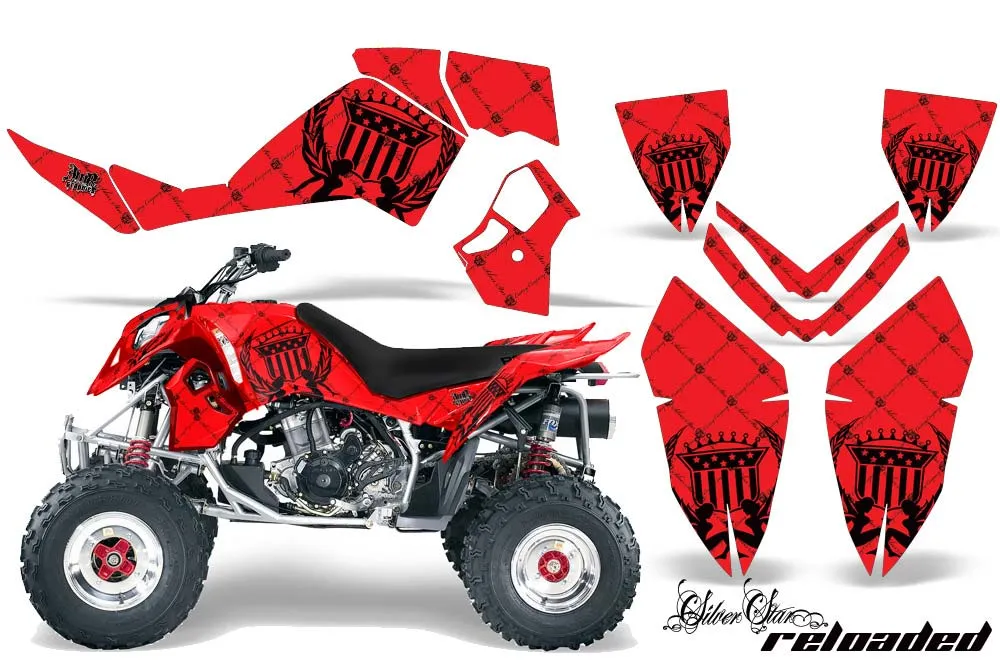 Polaris Outlaw 450 / 500 / 525 ATV Graphic Kit - 2006-2008 Silver Star - Reloaded Black