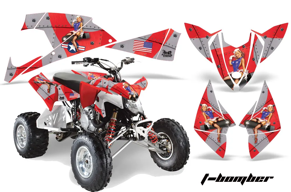 Polaris Outlaw 450 / 500 / 525 ATV Graphic Kit - 2009-2012 T Bomber Red