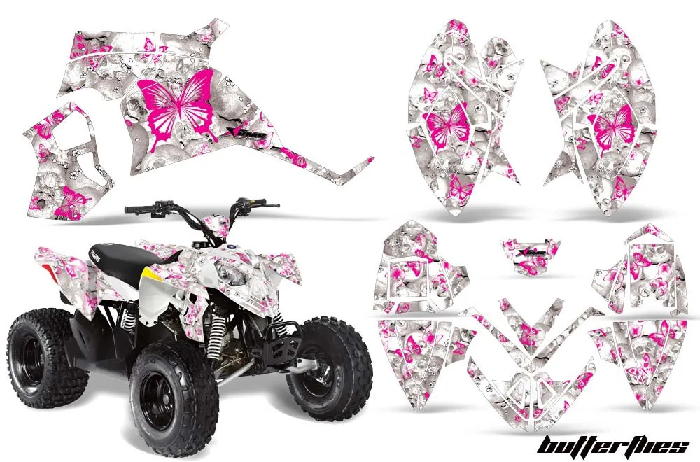 Polaris Outlaw 90 / 110 ATV Graphic Kit - 2002-2025 Butterfly Pink