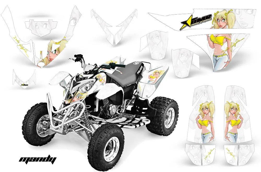 Polaris Predator 500 ATV Graphic Kit - 2002-2011 Mandy White