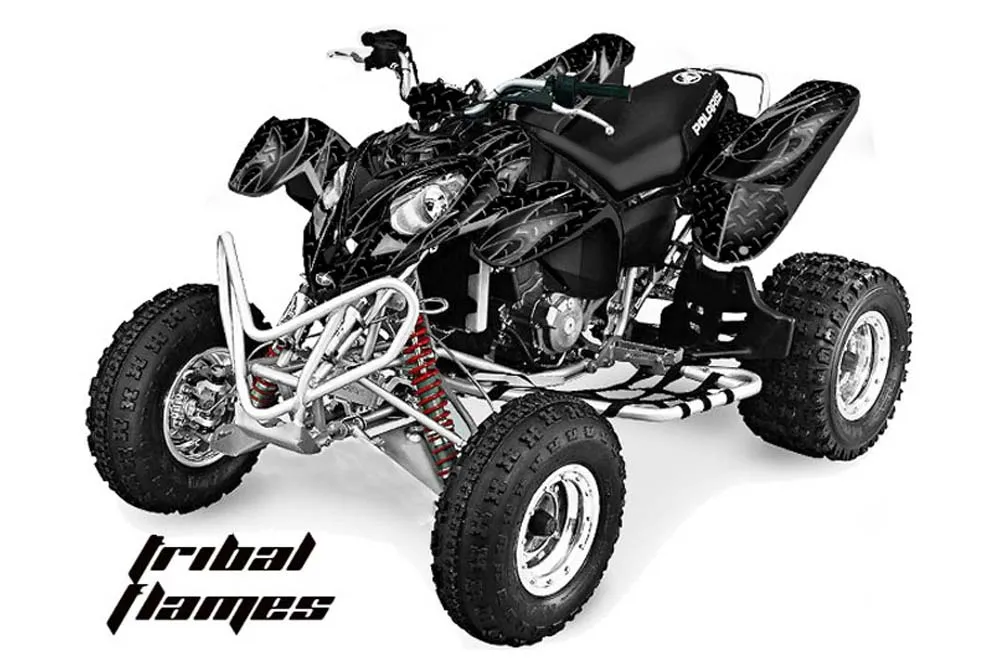 Polaris Predator 500 ATV Graphic Kit - 2002-2011 Tribal Flames Black