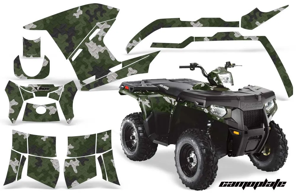 Polaris Sportsman 800 / 500 ATV Graphic Kit - 2005-2010 Camoplate Army Green