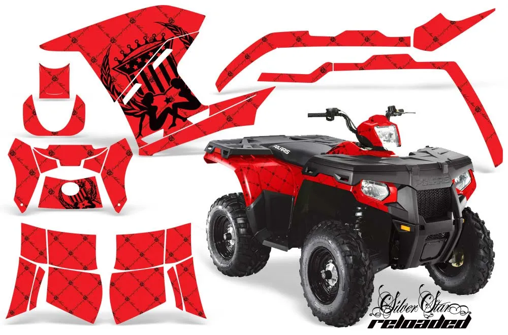 Polaris Sportsman 800 / 500 ATV Graphic Kit - 2005-2010 Silver Star - Reloaded Red