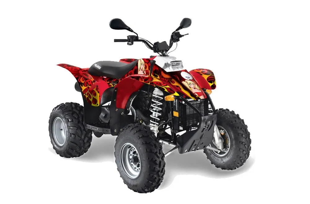 Polaris Trailblazer 350 ATV Graphic Kit - 1985-2009 Motorhead Mandy Red