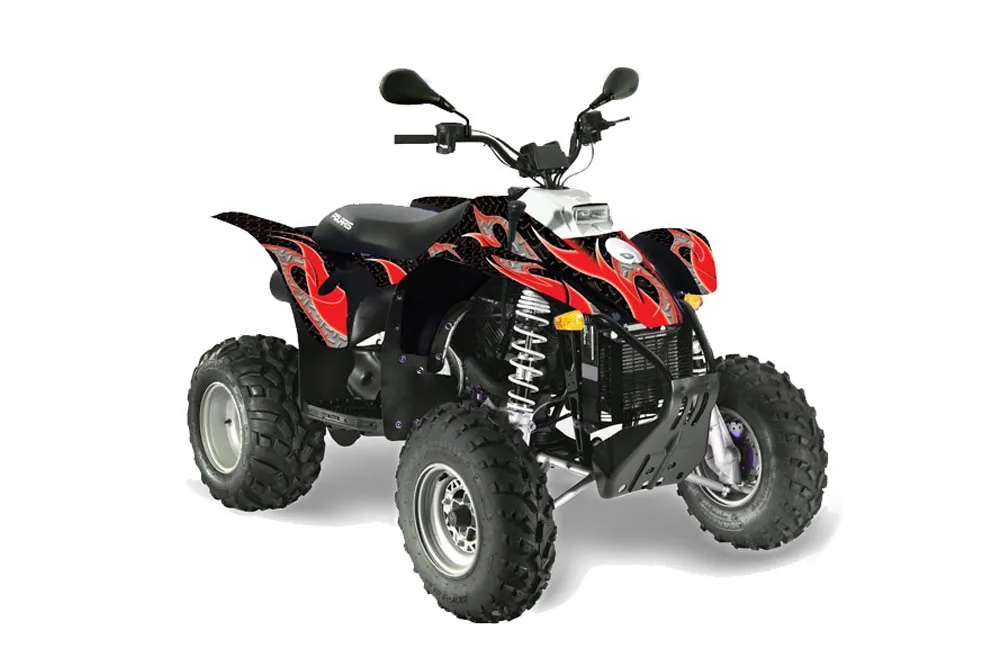 Polaris Trailblazer 350 ATV Graphic Kit - 1985-2009 Tribal Flames Red