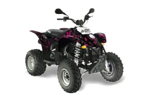 Polaris Scrambler / Trailblazer 500 ATV Graphic Kit - 1985-2009 Butterfly Pink