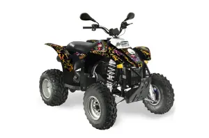 Polaris Trailblazer 350 ATV Graphic Kit - 1985-2009 Ed Hardy - Love Kills Black