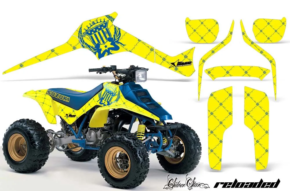Suzuki LT 250 / 250 R ATV Graphic Kit - 1985-1992 Silver Star - Reloaded Yellow