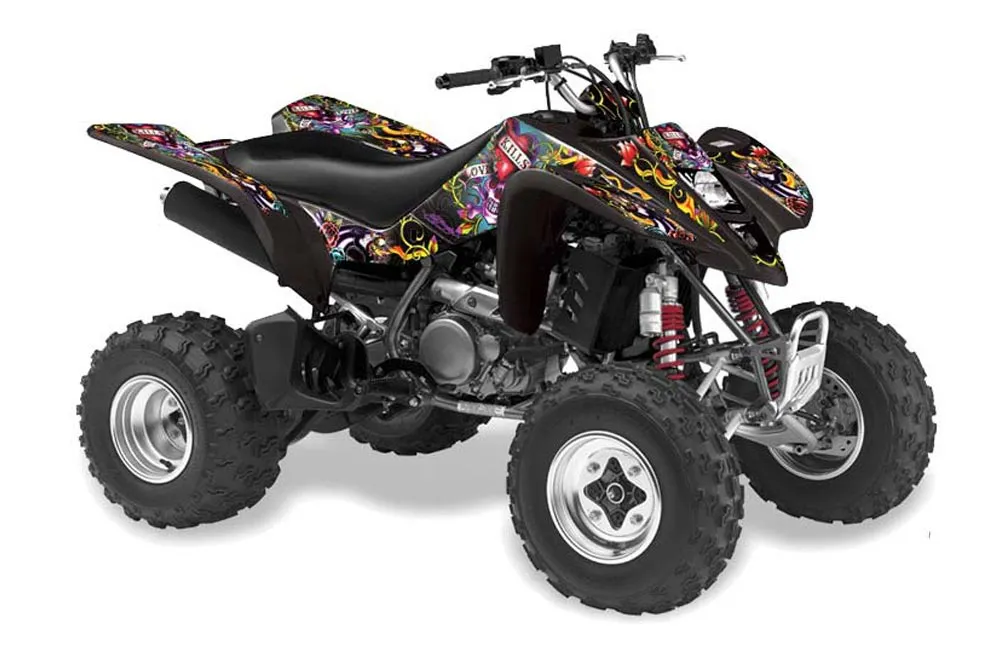 Suzuki LTZ 400 ATV Graphic Kit - 2003-2008 Ed Hardy - Love Kills Black
