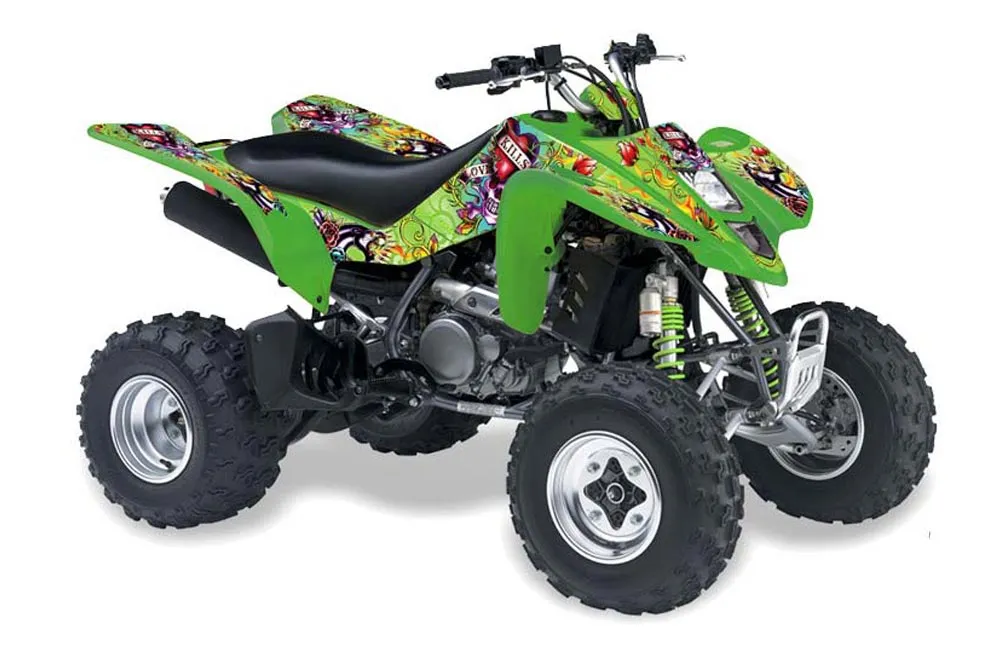 Suzuki LTZ 400 ATV Graphic Kit - 2003-2008 Ed Hardy - Love Kills Green