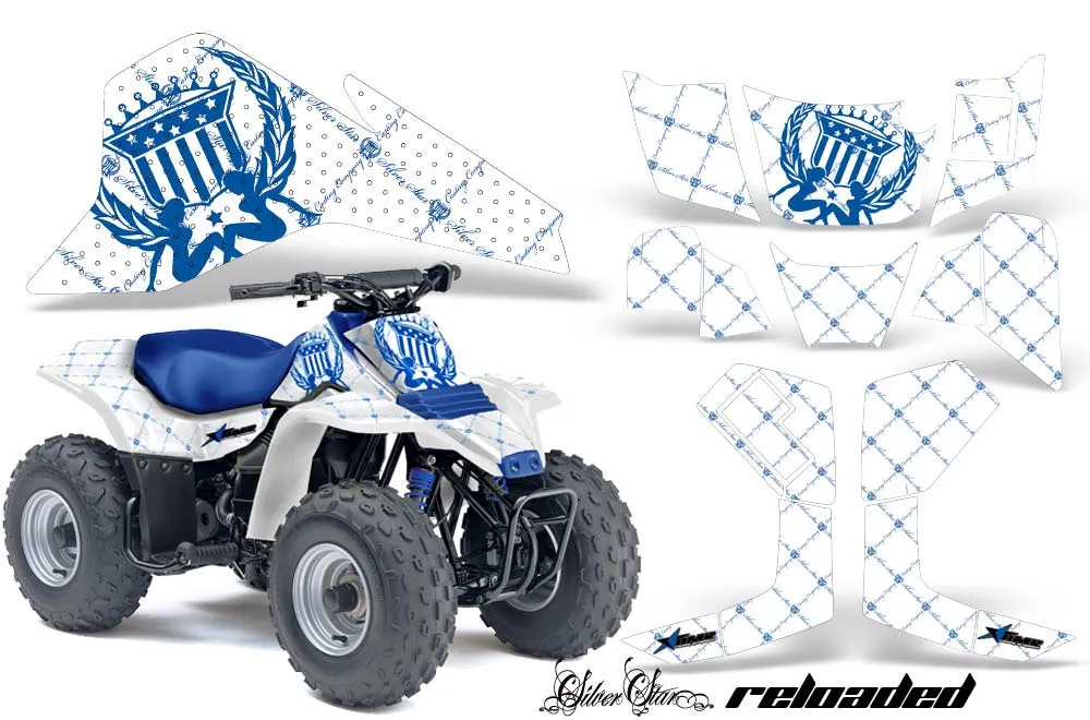 Suzuki QuadSport LT 80 ATV Graphic Kit - 1987-2006 Silver Star - Reloaded Blue