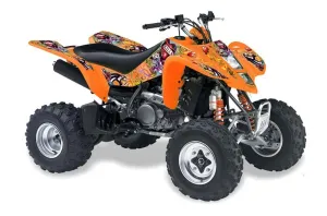 Suzuki LTZ 400 ATV Graphic Kit - 2003-2008 Ed Hardy - Love Kills Orange