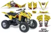 Suzuki LTZ 400 ATV Graphic Kit - 2003-2008 Bone Collector Yellow