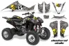 Suzuki LTZ 400 ATV Graphic Kit - 2003-2008 Checkered Skull Yellow
