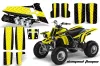 Yamaha Banshee 350 (Full Bore Plastics) ATV Graphic Kit - All Years Diamond Flames Yellow