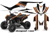 Yamaha Raptor 350 ATV Graphic Kit - 2004-2014 Diamond Race Orange