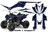 Yamaha Raptor 350 ATV Graphic Kit - 2004-2014 Skulls and Hammers Blue