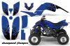 Yamaha Raptor 660 ATV Graphic Kit - 2001-2005 Diamond Flames Blue