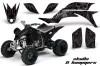 Yamaha YFZ 450 ATV Graphic Kit - 2004-2014 Skulls and Hammers Silver