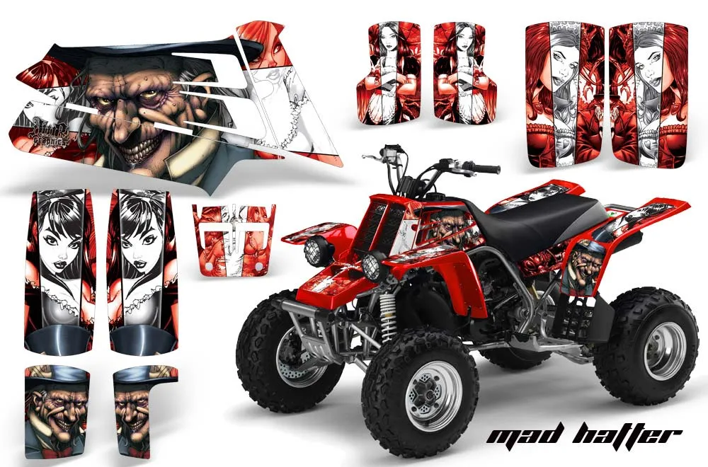 Yamaha Banshee 350 (Full Bore Plastics) ATV Graphic Kit - All Years Mad Hatter Red