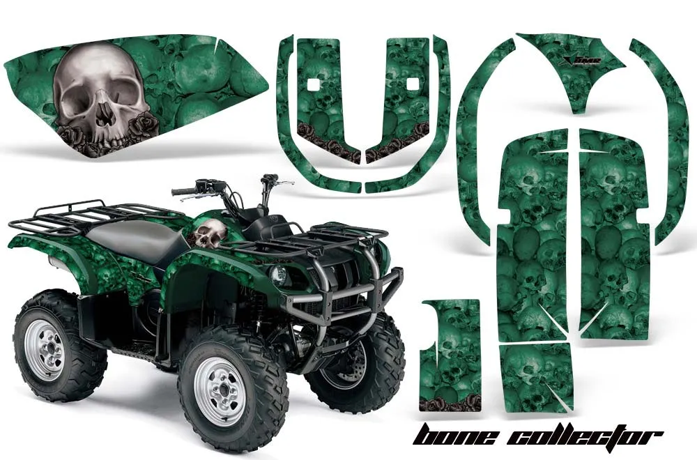 Yamaha Grizzly 660 ATV Graphic Kit - All Years Bone Collector Green