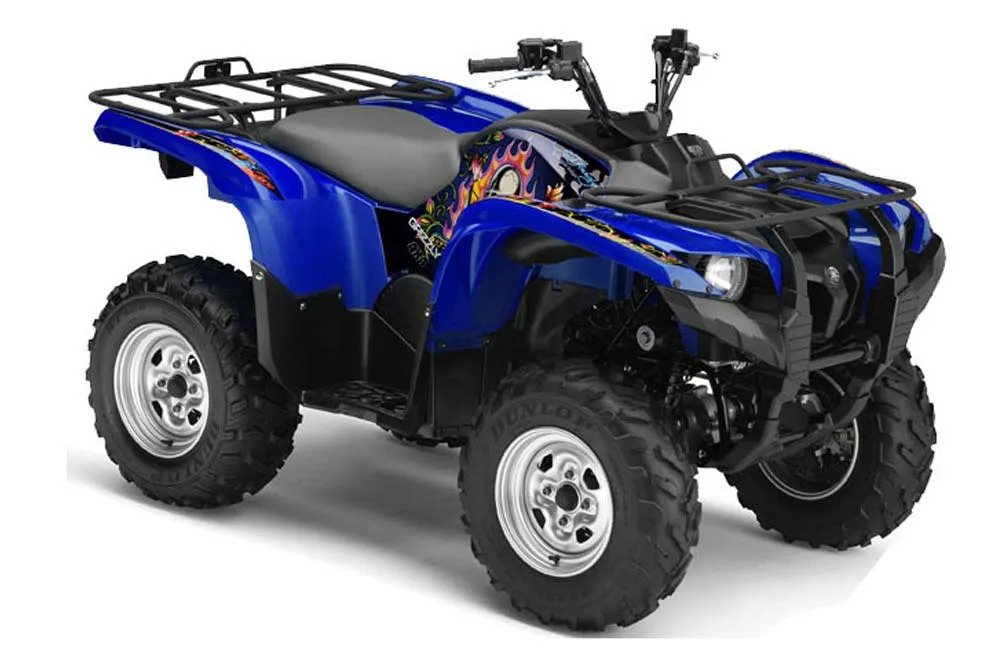 Yamaha Grizzly 700 / 550 ATV Graphic Kit - 2007-2014 Ed Hardy - Pirates Blue