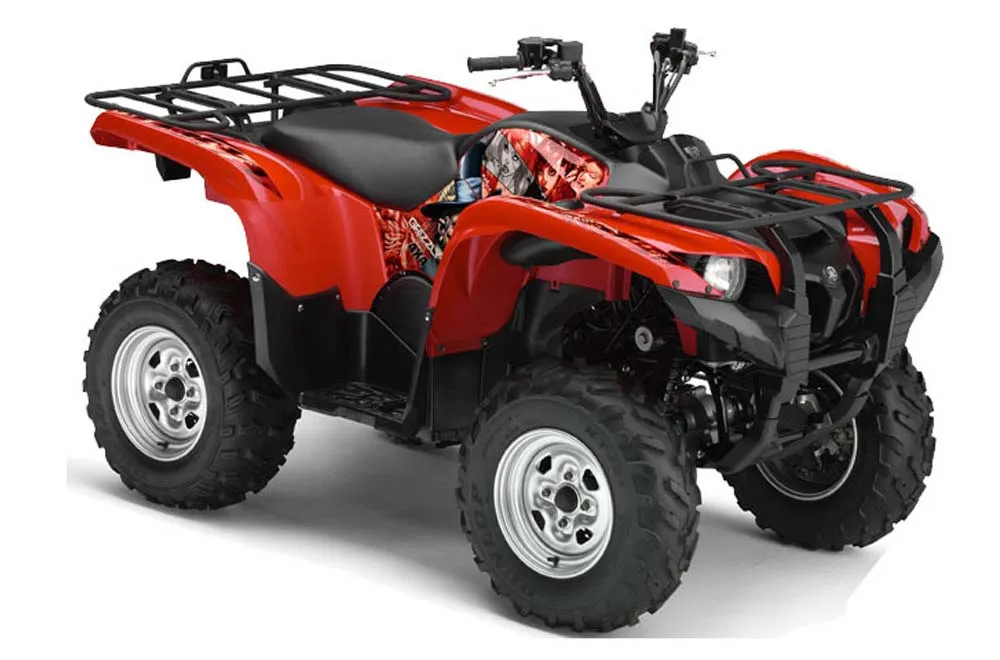 Yamaha Grizzly 700 / 550 ATV Graphic Kit - 2007-2014 Mad Hatter Red