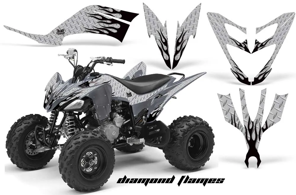 Yamaha Raptor 250 ATV Graphic Kit - 2008-2014 Diamond Flame Black