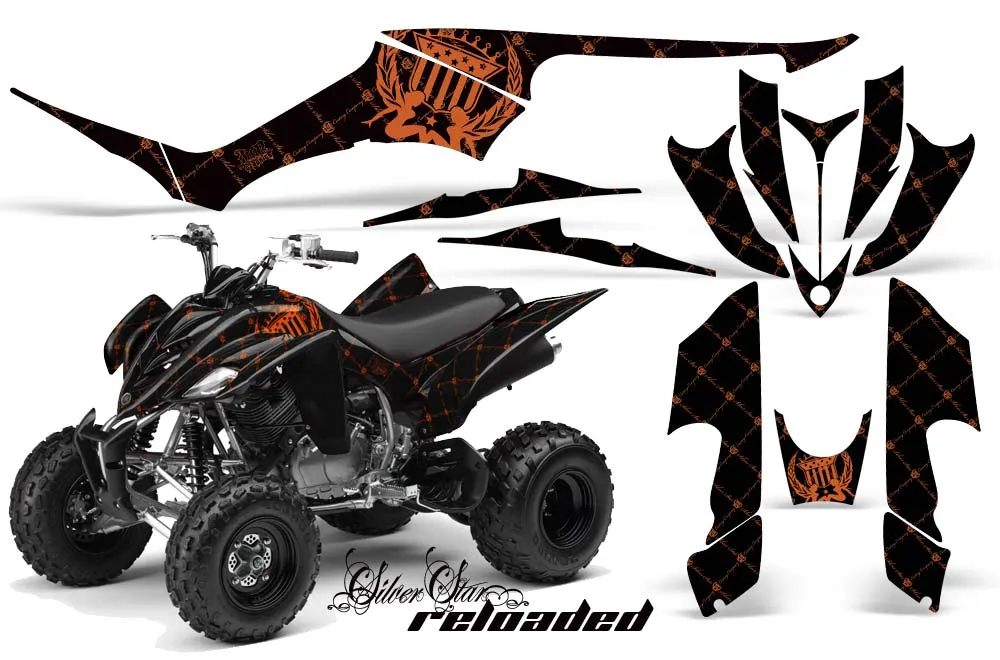 Yamaha Raptor 350 ATV Graphic Kit - 2004-2014 Silver Star - Reloaded Orange