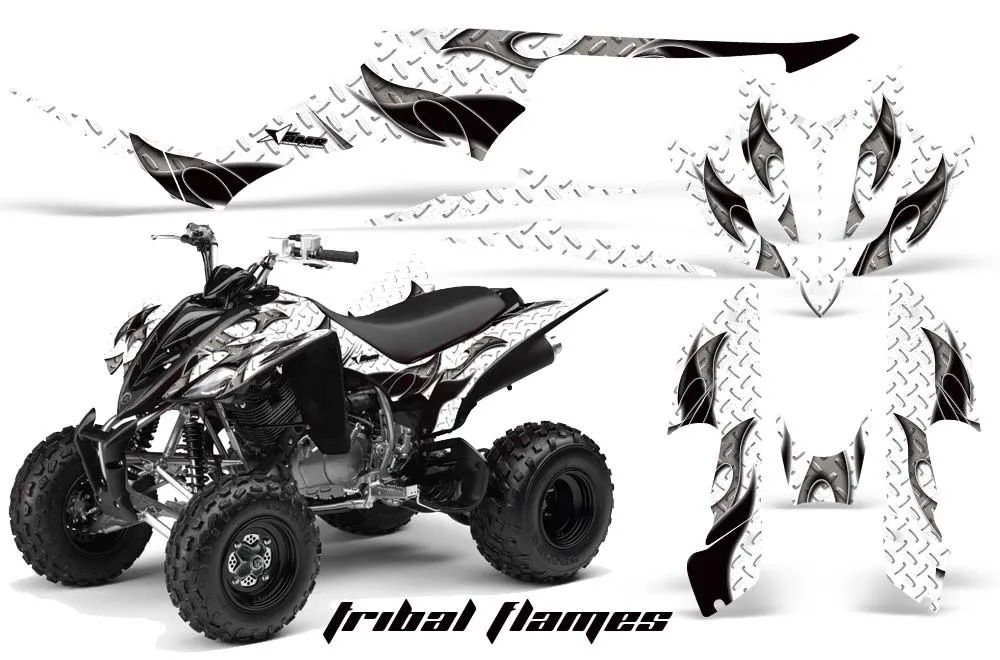 Yamaha Raptor 350 ATV Graphic Kit - 2004-2014 Tribal Flames Black