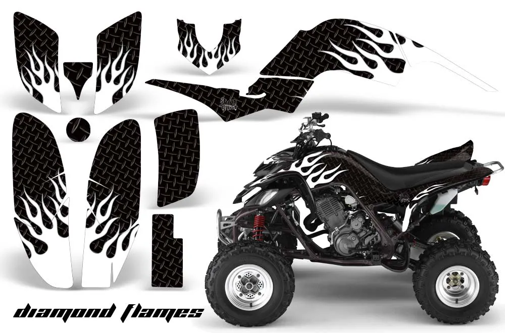Yamaha Raptor 660 ATV Graphic Kit - 2001-2005 Diamond Flames White
