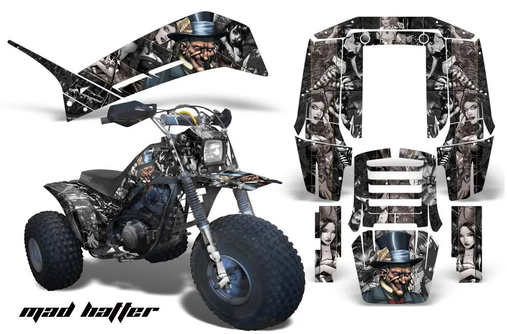 Yamaha Shaft DX 225 - 3 Wheeler ATV Graphic Kit - 1983-1985 Mad Hatter Black