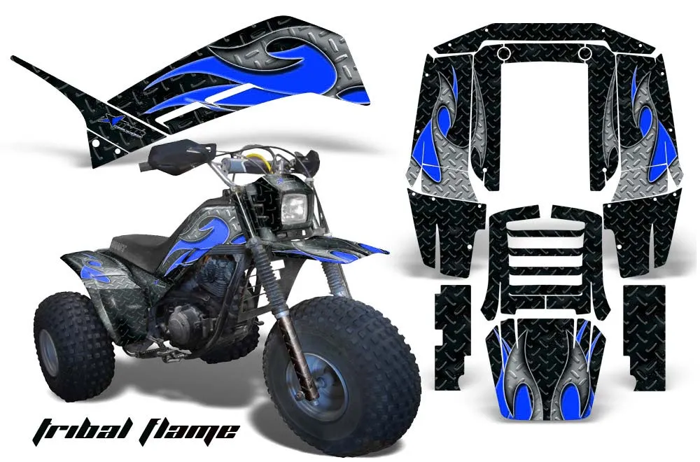 Yamaha Shaft DX 225 - 3 Wheeler ATV Graphic Kit - 1983-1985 Tribal Flame Blue