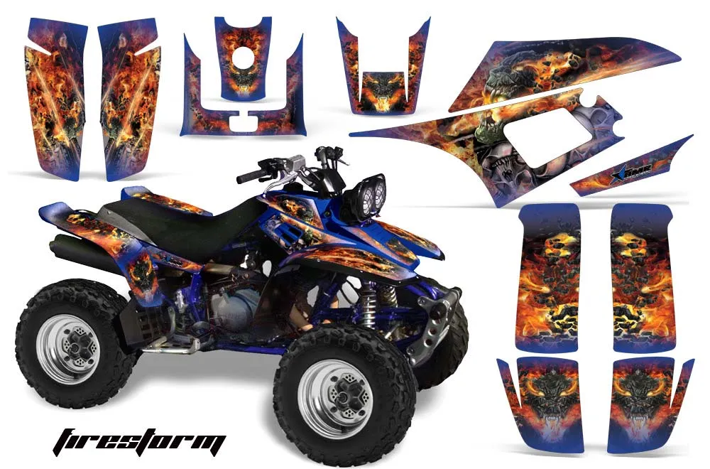 Yamaha Warrior 350 ATV Graphic Kit - All Years Firestorm Blue