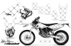 BMW G450x Dirt Bike Graphic Kit - 2010-2011 Silver Star - Reloaded White