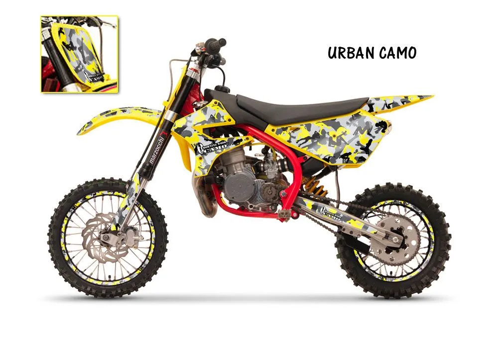 Cobra CX 50 Jr Dirt Bike Graphic Kit - 2003-2011 Vegas Baller Yellow