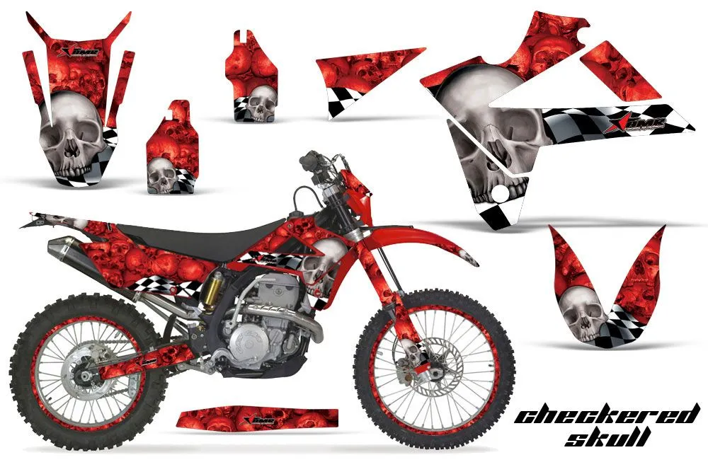 Gas Gas EC 250 Dirt Bike Graphic Kit - 2009-2010 Checkered Skull Red
