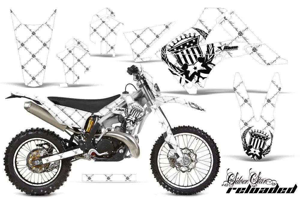 Gas Gas EC 250 Dirt Bike Graphic Kit - 2011-2012 Silver Star - Reloaded White