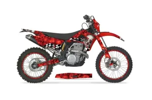 Gas Gas EC 300 Dirt Bike Graphic Kit - 2009-2010 Checkered Skull Red