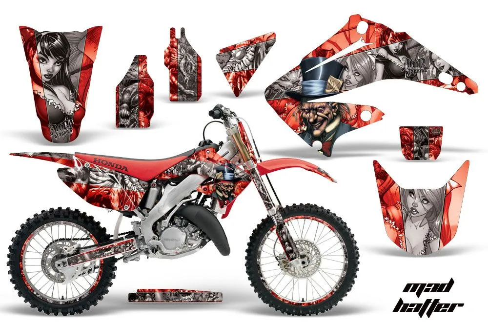 Honda CR125 Dirt Bike Graphic Kit - 1995-2015 Mad Hatter Red