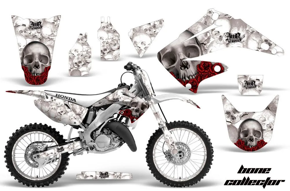 Honda CR250 Dirt Bike Graphic Kit - 1995-2015 Bone Collector White