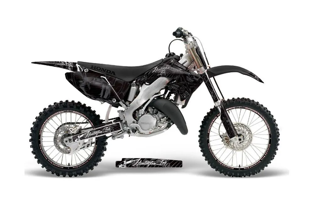 Honda CR250 Dirt Bike Graphic Kit - 1995-2015 Skulls and Hammers Silver