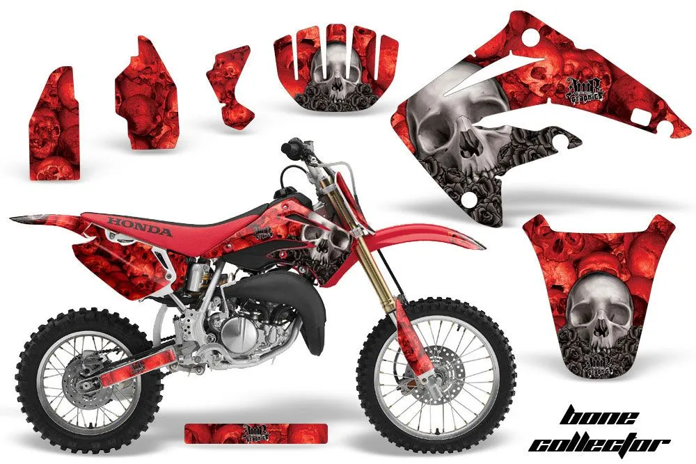Honda CR80 Dirt Bike Graphic Kit - 1996-2002 Bone Collector Red