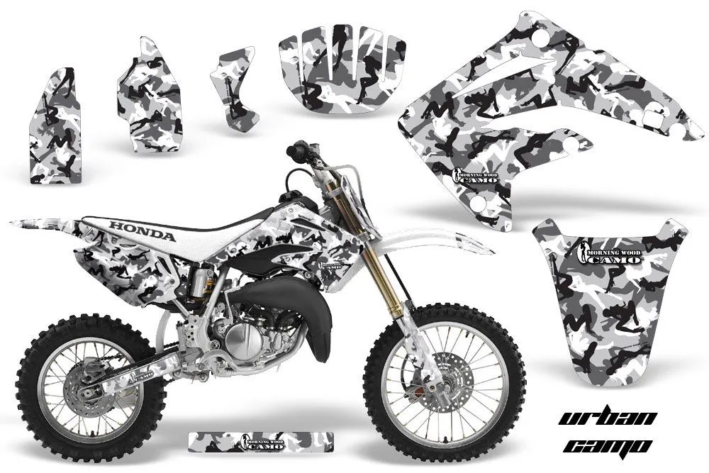 Honda CR85 Dirt Bike Graphic Kit - 2003-2007 Urban Camo White