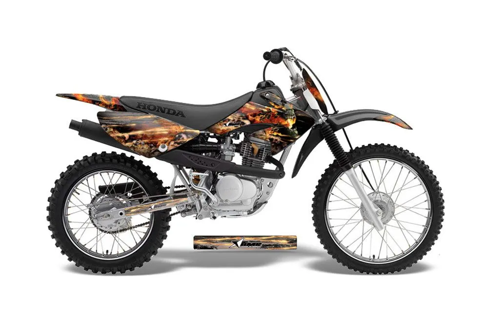 Honda CRF100 Dirt Bike Graphic Kit - 2004-2010 Firestorm Black