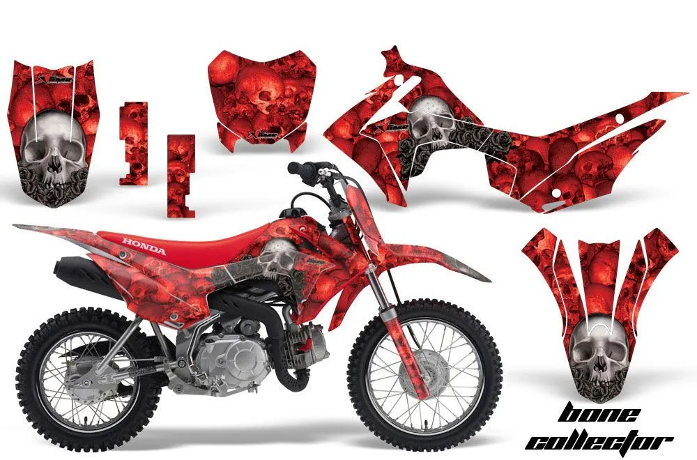 Honda CRF110 F Dirt Bike Graphic Kit - 2013-2018 Bone Collector Red
