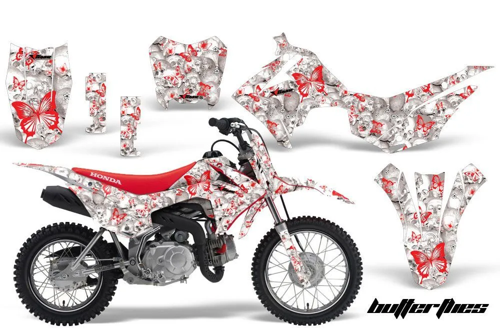 Honda CRF110 F Dirt Bike Graphic Kit - 2013-2018 Butterfly White