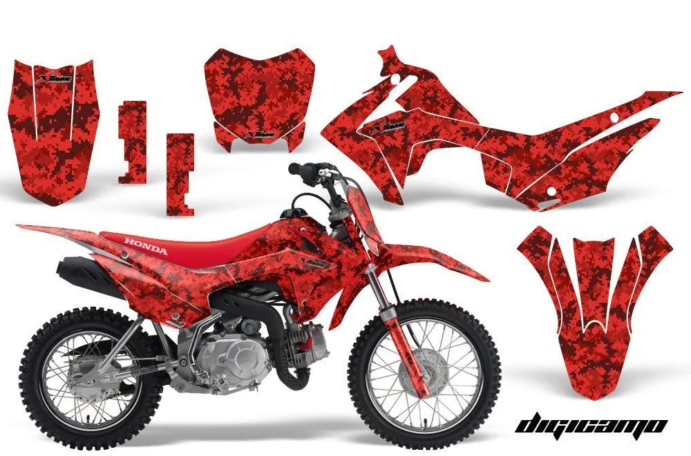 Honda CRF110 F Dirt Bike Graphic Kit - 2013-2018 Digicamo Red