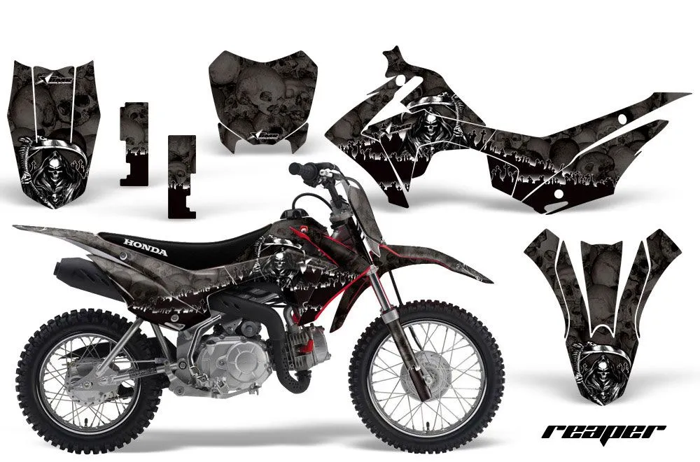 Honda CRF110 F Dirt Bike Graphic Kit - 2013-2018 Reaper Black